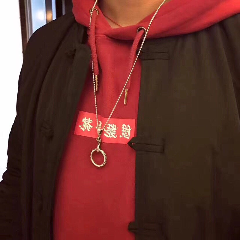 CHROME HEARTS Cross Flower Vine Ring Necklace