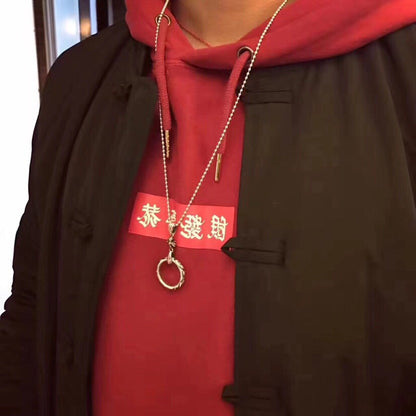 CHROME HEARTS Cross Flower Vine Ring Necklace
