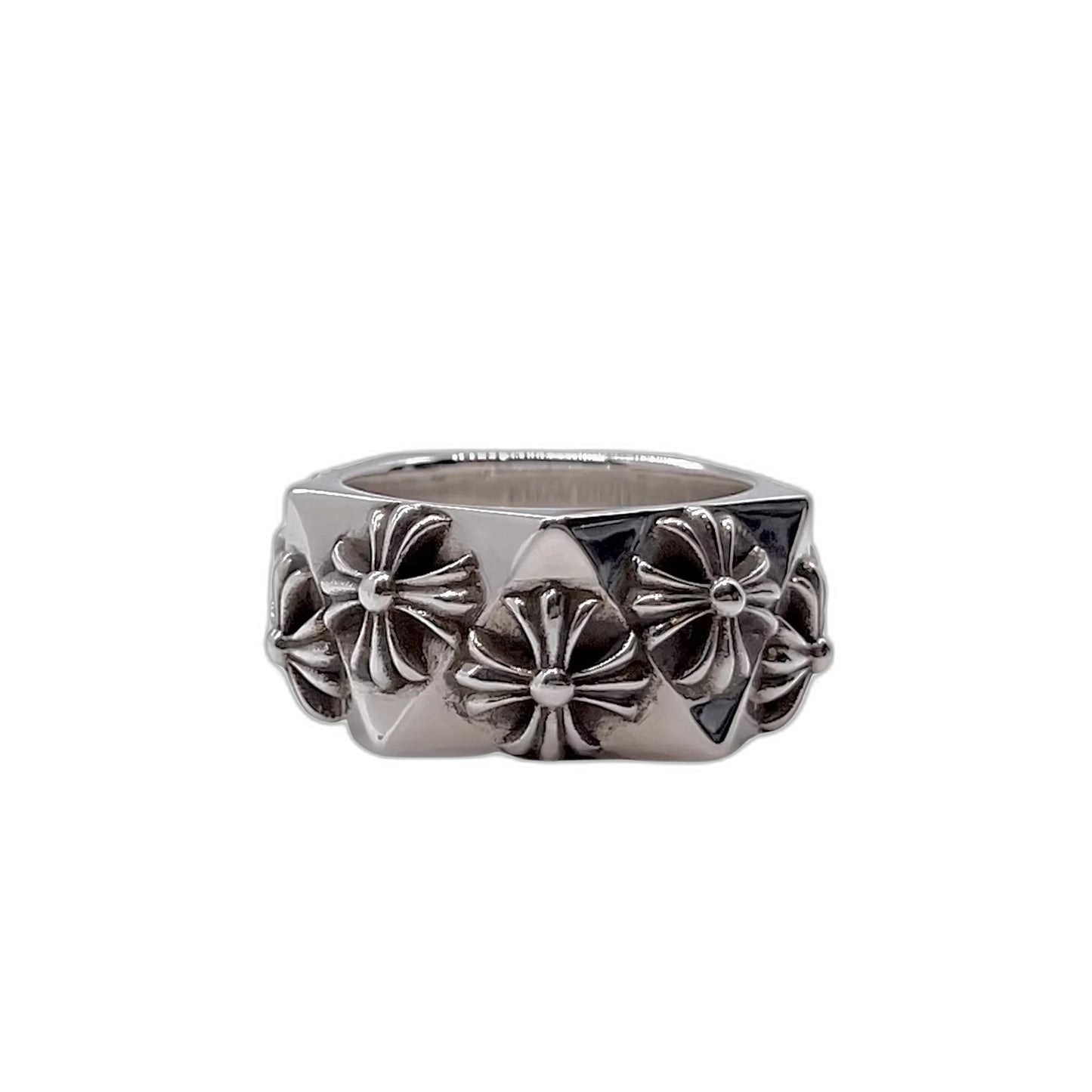 CHROME HEARTS Diamond Cross Flower Ring
