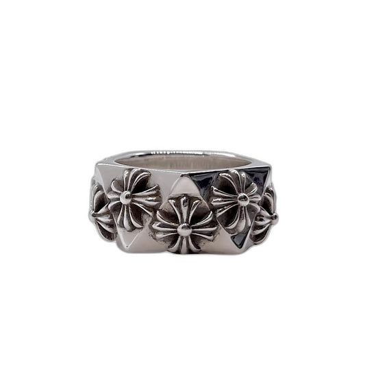 CHROME HEARTS Diamond Cross Flower Ring