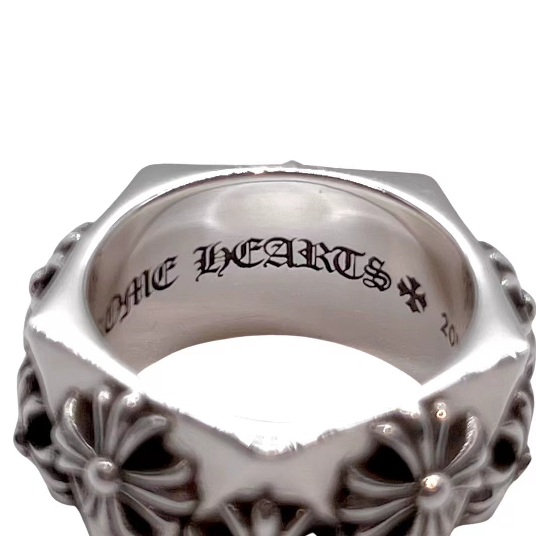 CHROME HEARTS Diamond Cross Flower Ring
