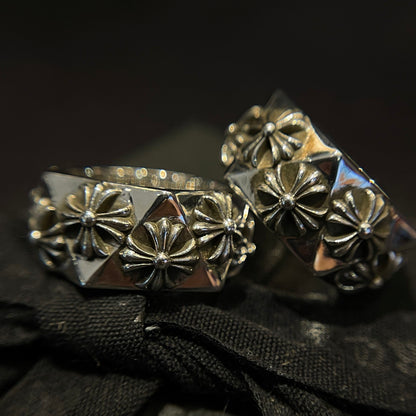 CHROME HEARTS Diamond Cross Flower Ring