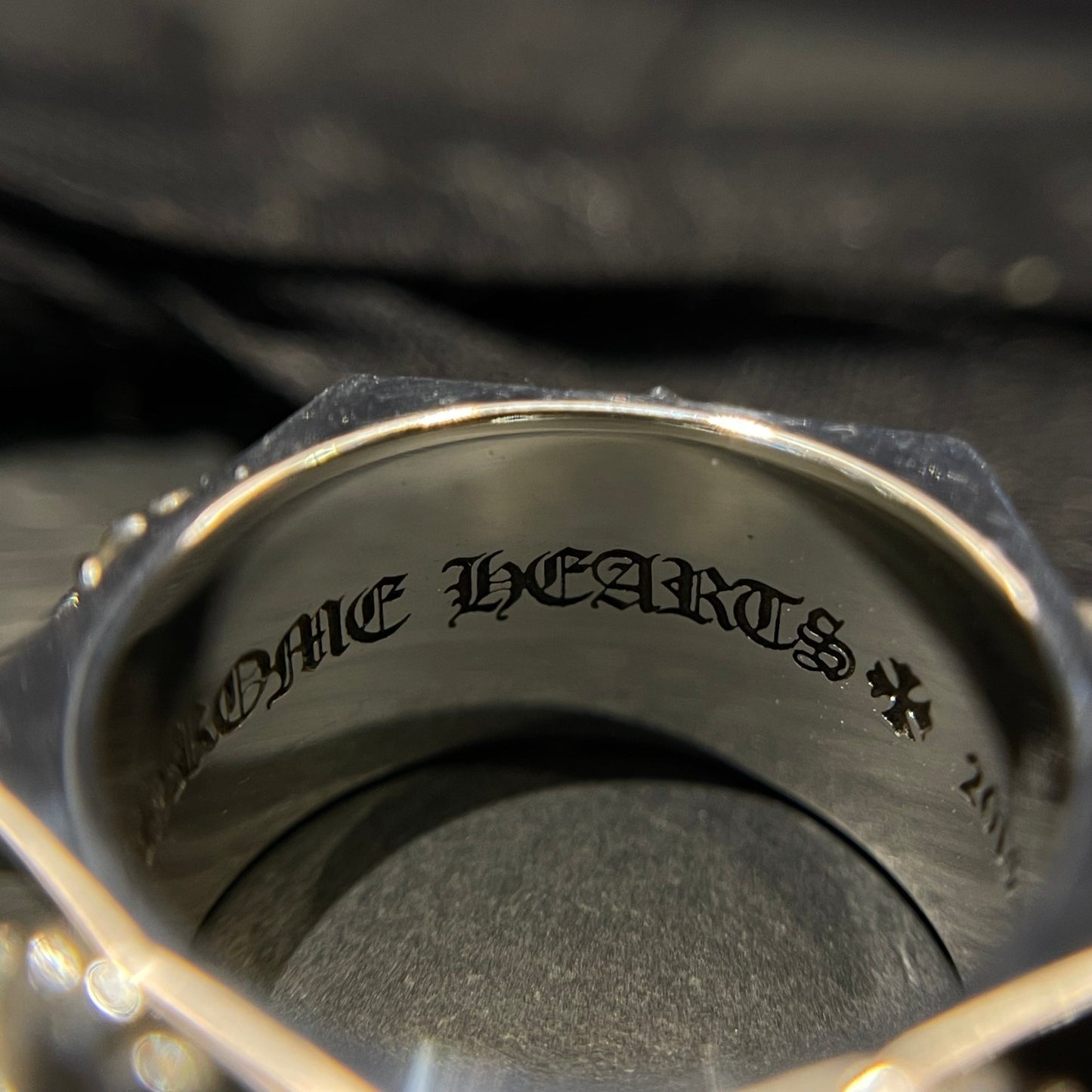 CHROME HEARTS Diamond Cross Flower Ring