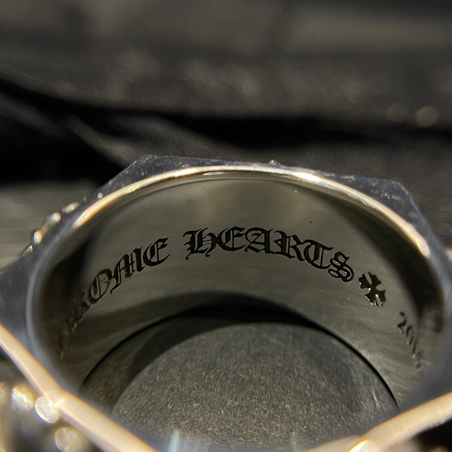 CHROME HEARTS Diamond Cross Flower Ring