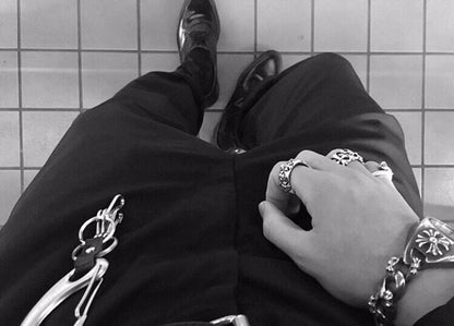 CHROME HEARTS Diamond Cross Flower Ring