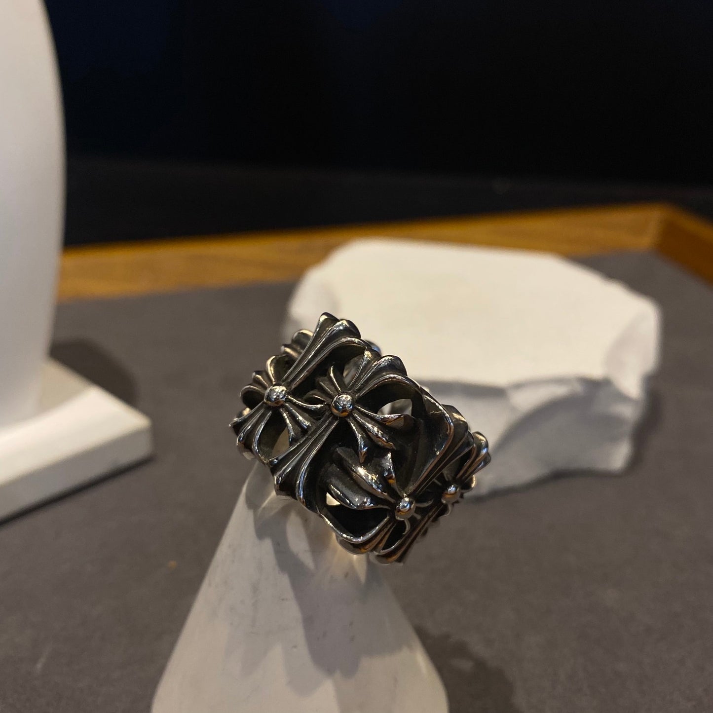 CHROME HEARTS Square Gravel Ring