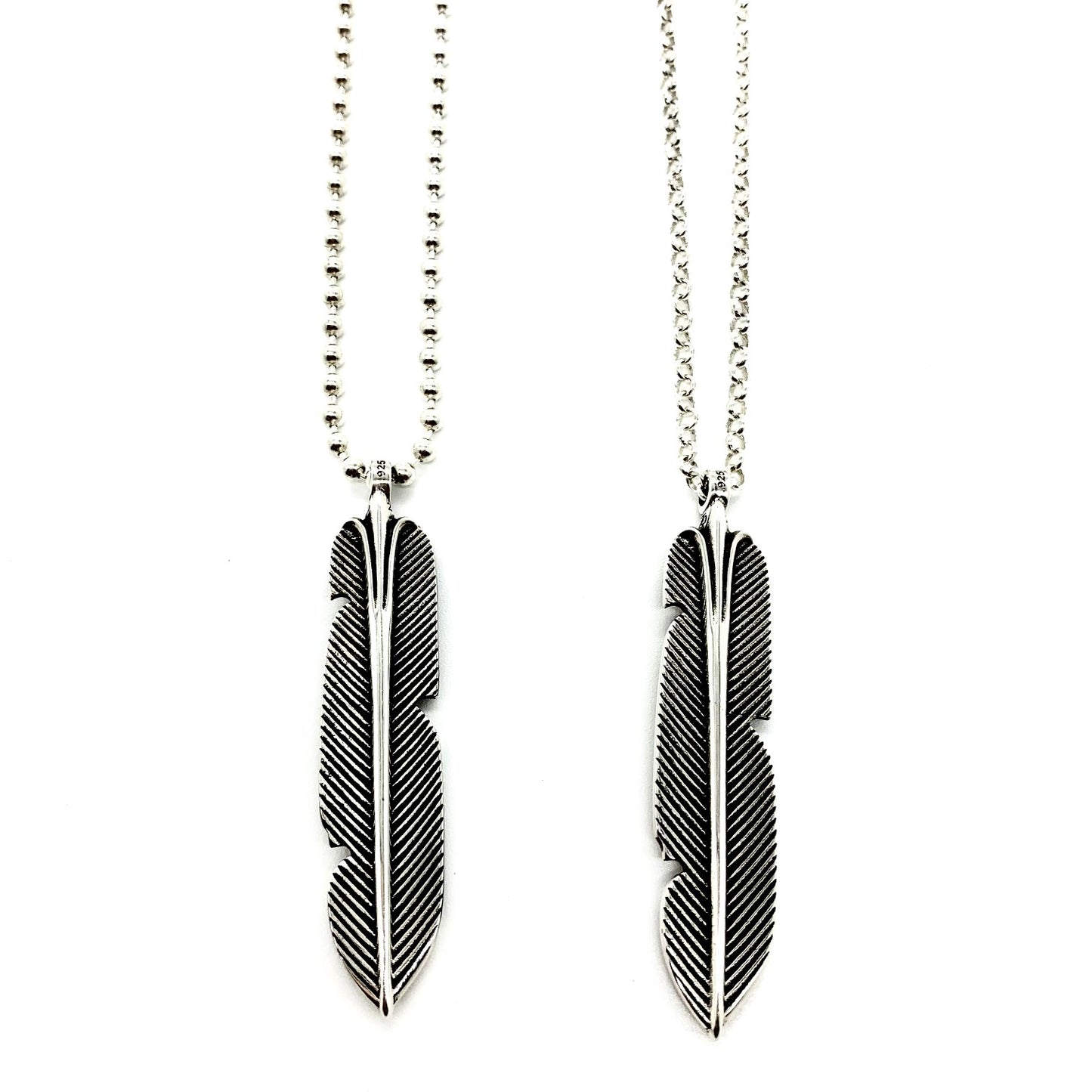 CHROME HEARTS Feather Necklace - Ball Chain/Pearl Chain