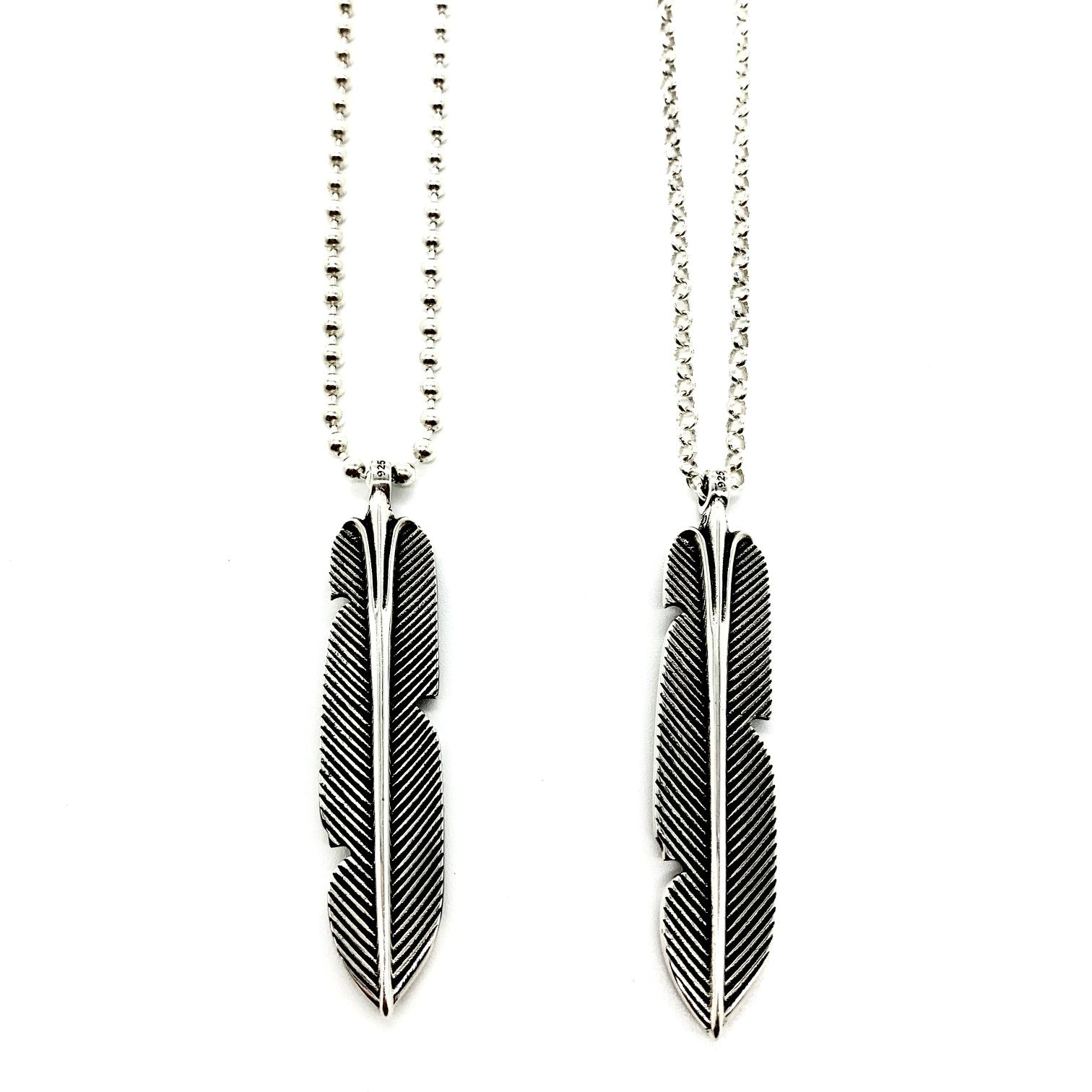 CHROME HEARTS Feather Necklace - Ball Chain/Pearl Chain