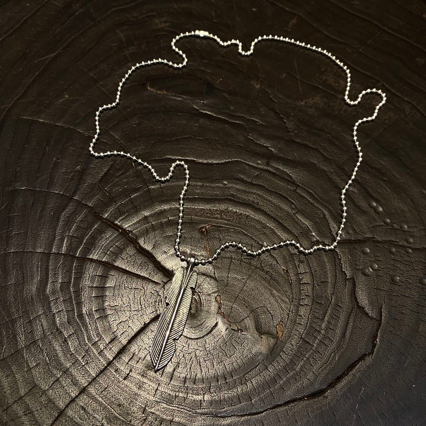 CHROME HEARTS Feather Necklace - Ball Chain/Pearl Chain