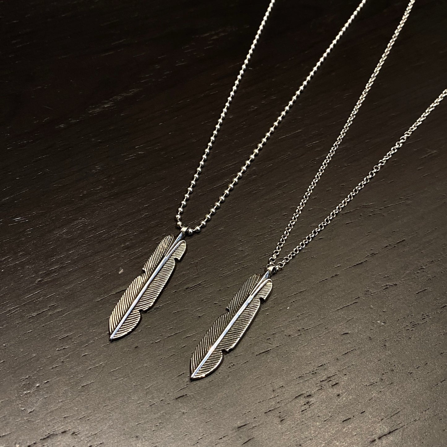 CHROME HEARTS Feather Necklace - Ball Chain/Pearl Chain
