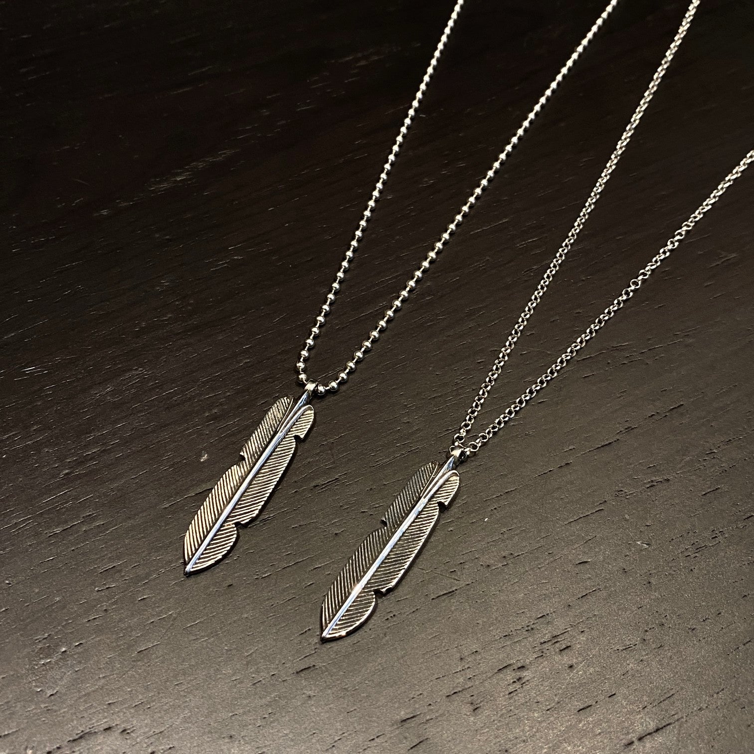 CHROME HEARTS Feather Necklace - Ball Chain/Pearl Chain