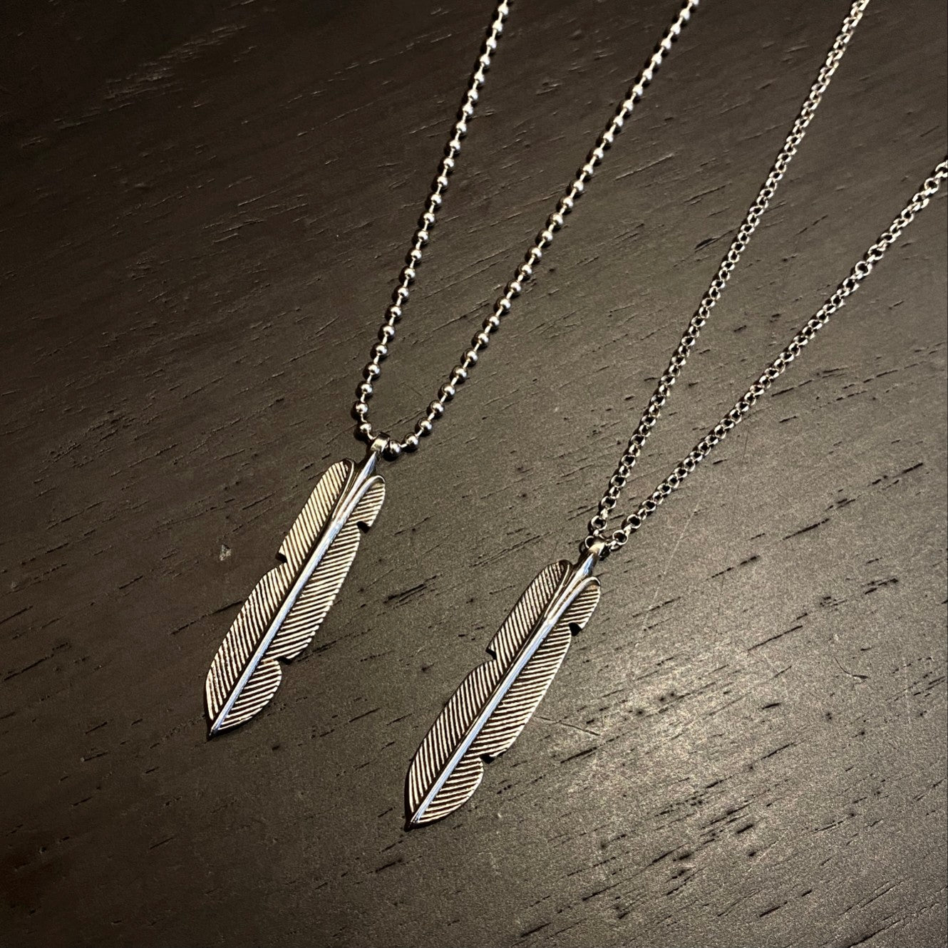CHROME HEARTS Feather Necklace - Ball Chain/Pearl Chain