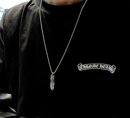CHROME HEARTS Feather Necklace - Ball Chain/Pearl Chain