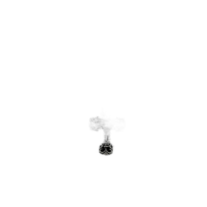 CHROME HEARTS Mini Flame Cross Necklace - Ball Chain/Pearl Chain