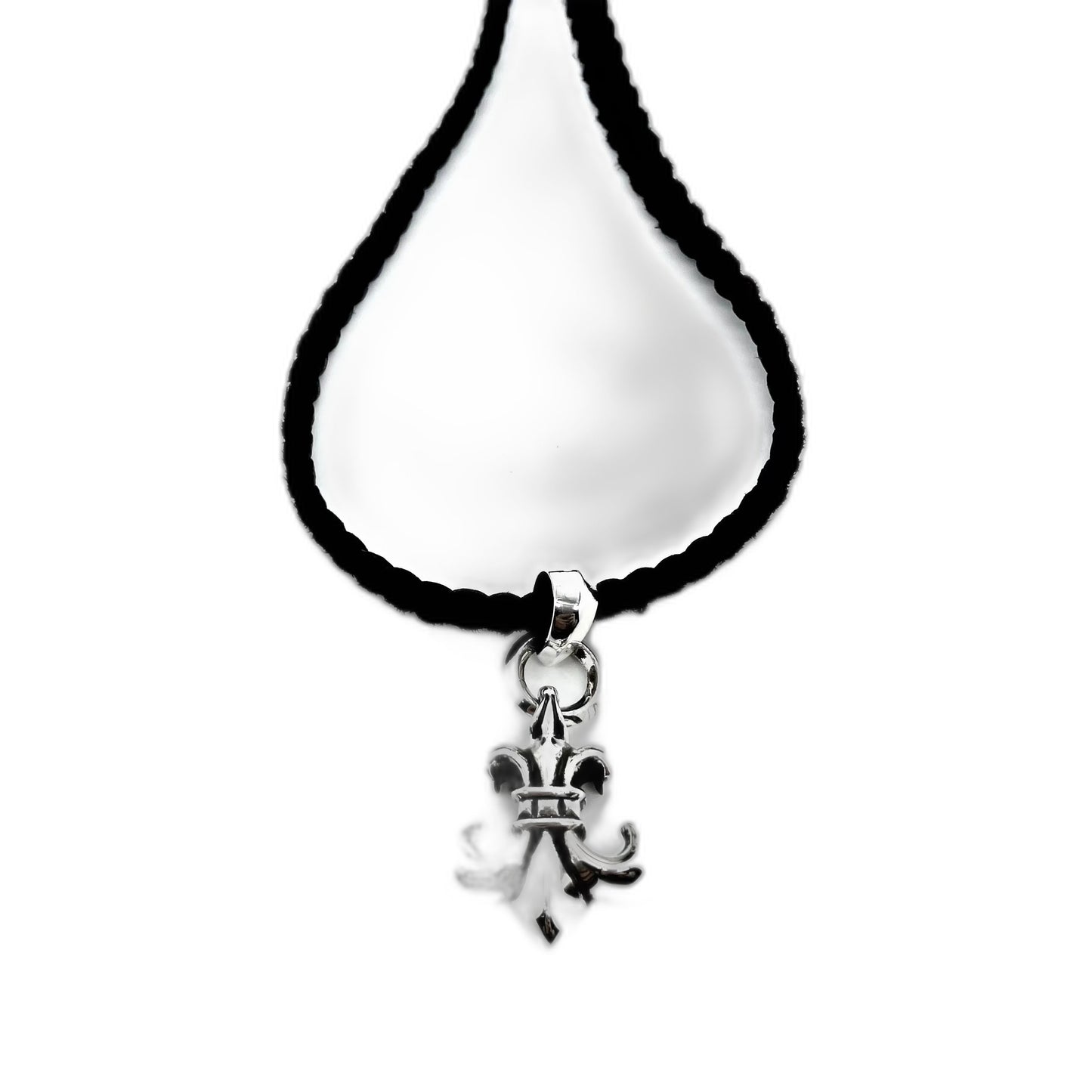 CHROME HEARTS Scout Flower Leather Cord Braided Necklace