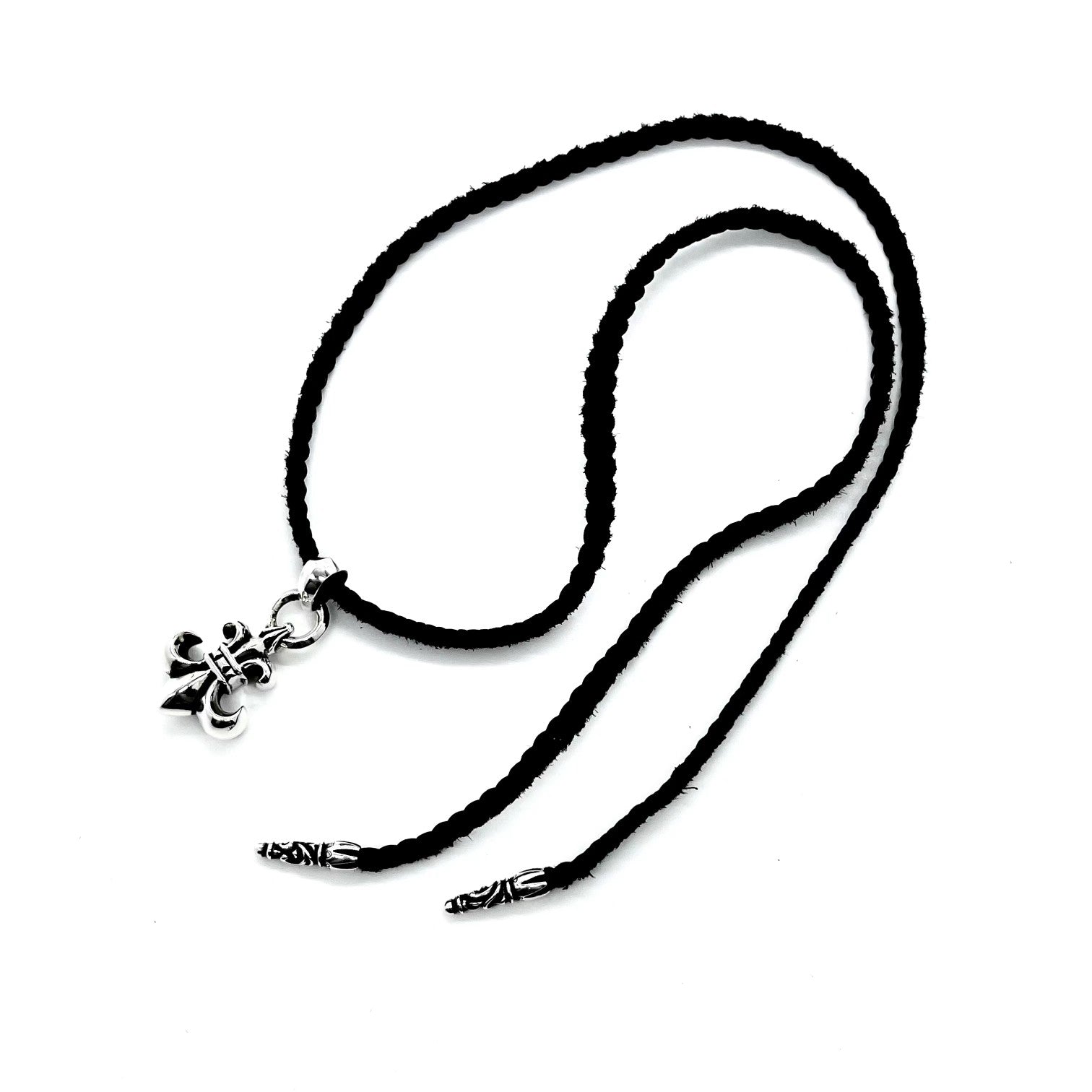 CHROME HEARTS Scout Flower Leather Cord Braided Necklace