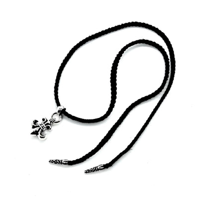 CHROME HEARTS Scout Flower Leather Cord Braided Necklace
