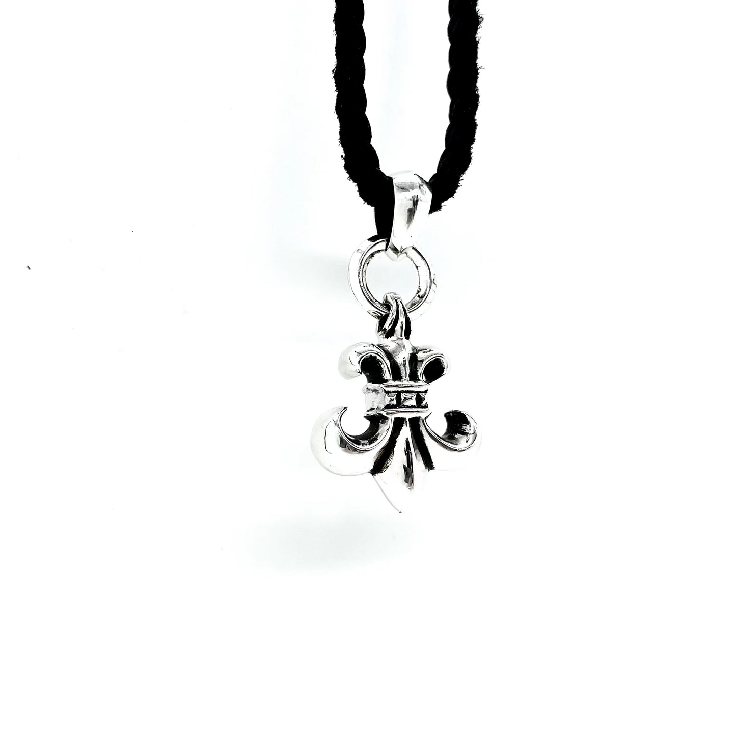CHROME HEARTS Scout Flower Leather Cord Braided Necklace
