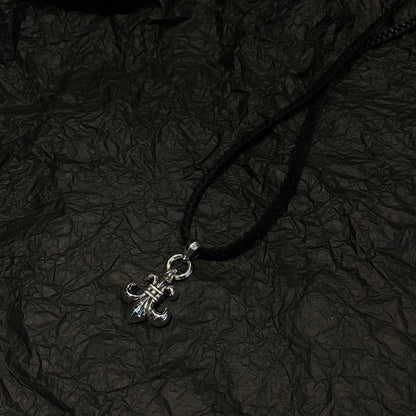 CHROME HEARTS Scout Flower Leather Cord Braided Necklace