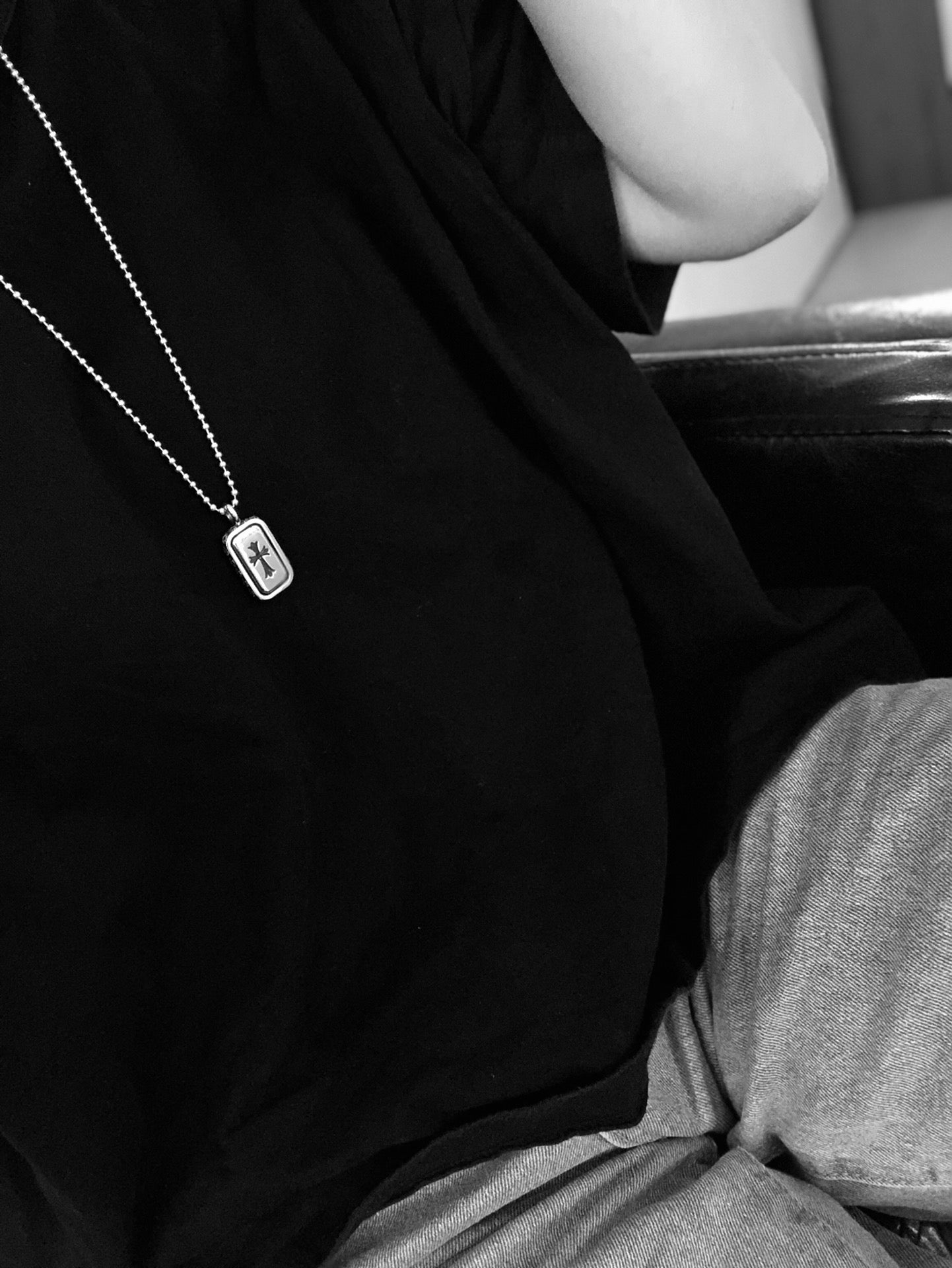 CHROME HEARTS Double-sided rotating square necklace
