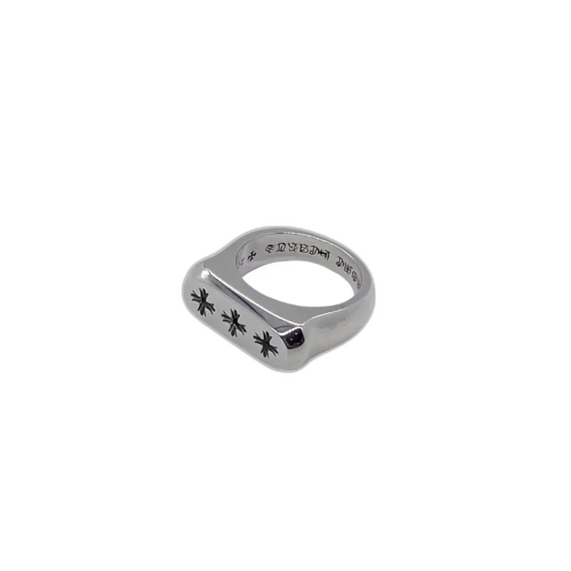 CHROME HEARTS Three Cross Flower Glossy Ring