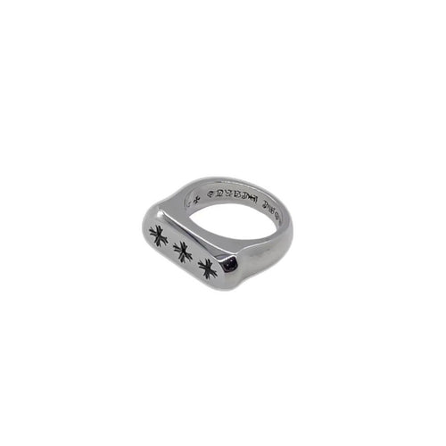 CHROME HEARTS Three Cross Flower Glossy Ring