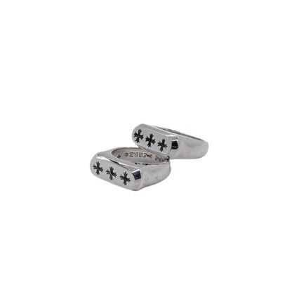 CHROME HEARTS Three Cross Flower Glossy Ring