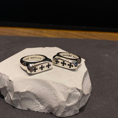 CHROME HEARTS Three Cross Flower Glossy Ring