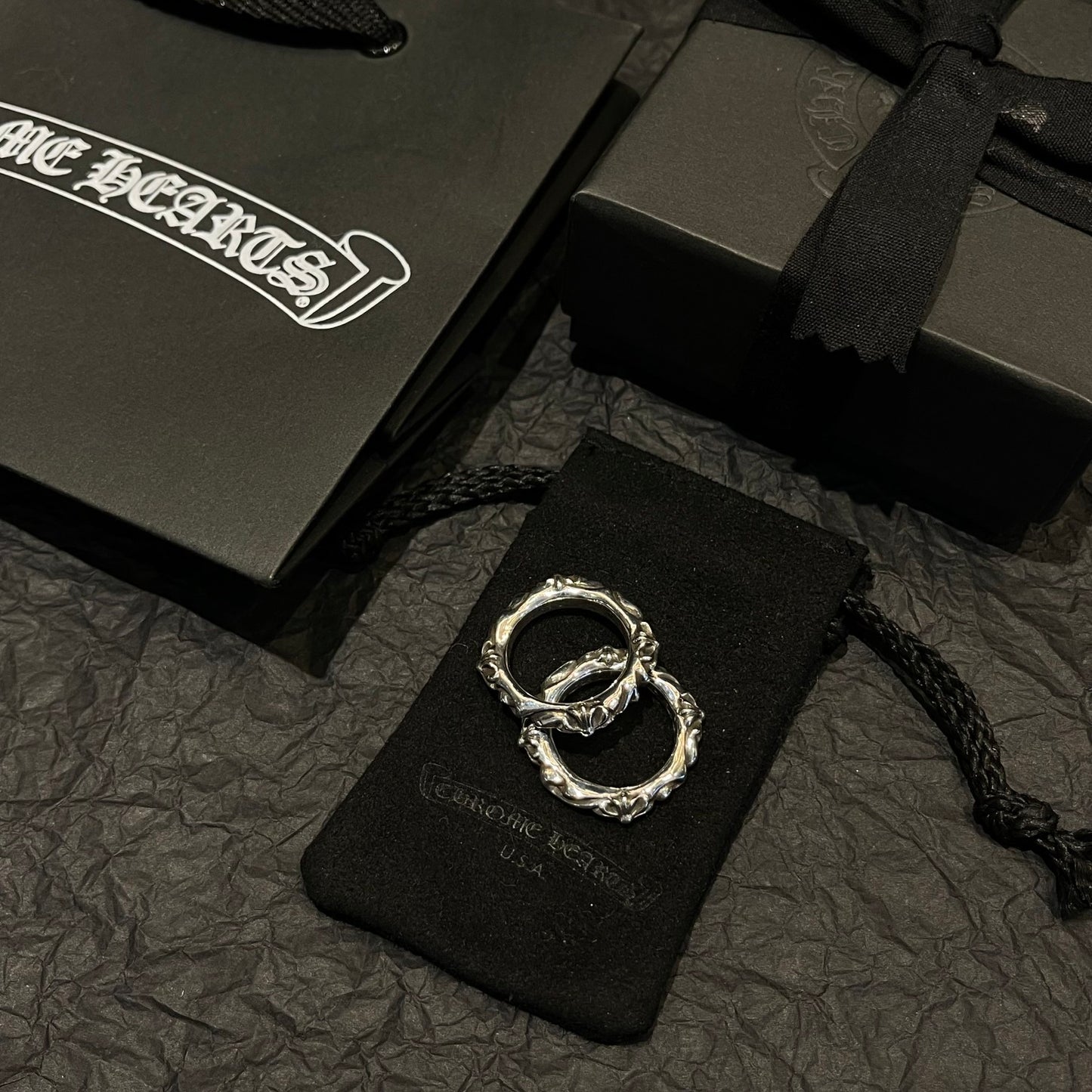 CHROME HEARTS Palace Square Cross Flower Ring