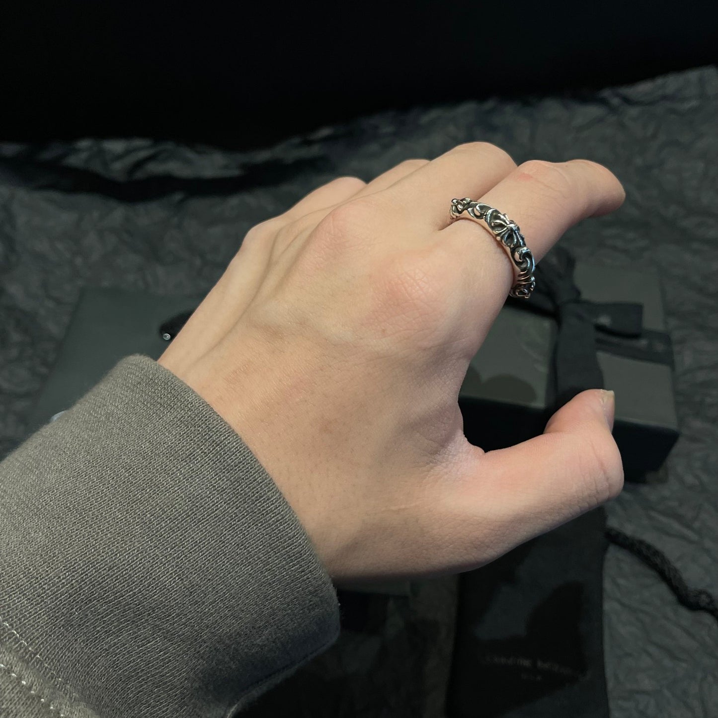 CHROME HEARTS Palace Square Cross Flower Ring