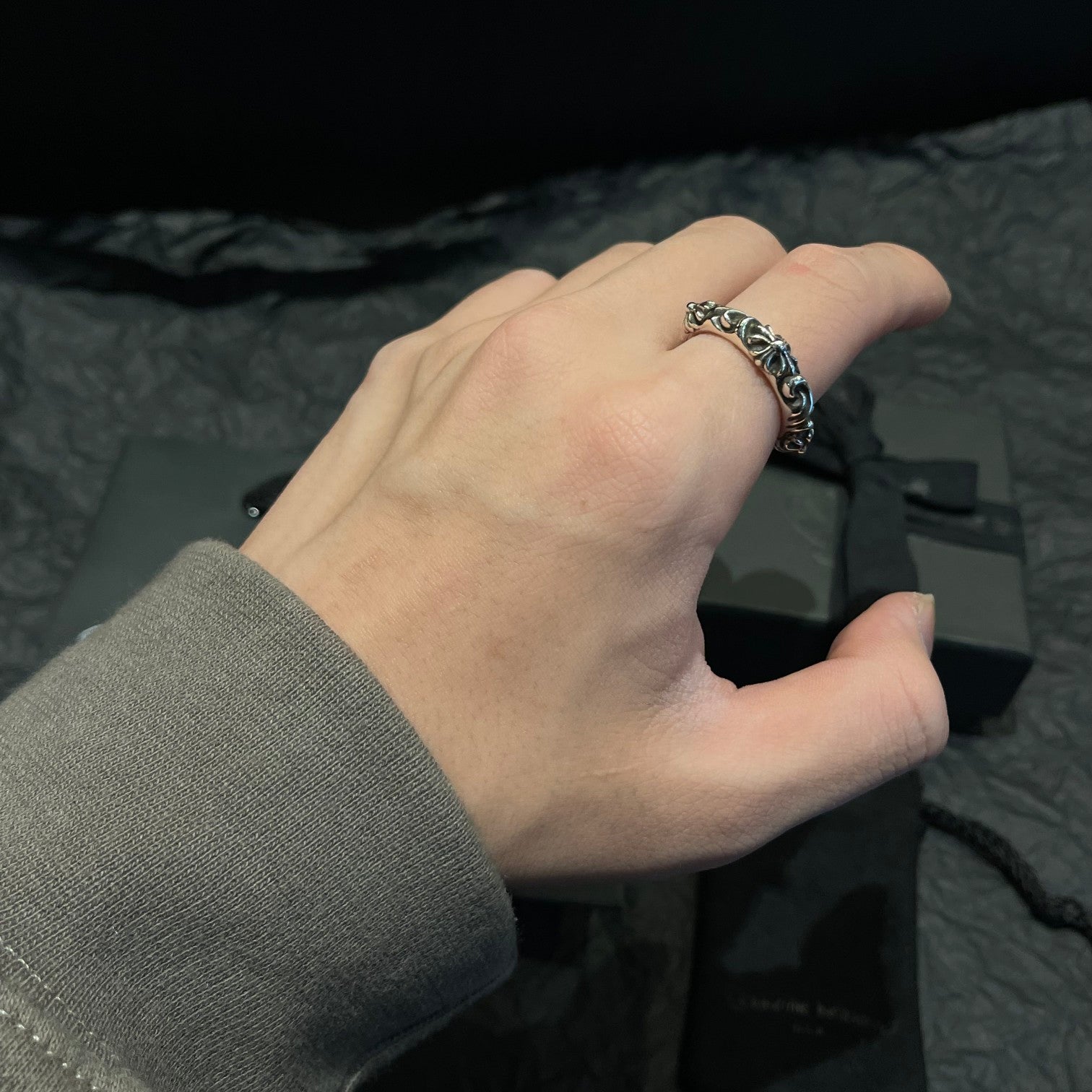 CHROME HEARTS Palace Square Cross Flower Ring