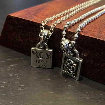 CHROME HEARTS Small Square Vine Necklace - Ball Chain/Pearl Chain