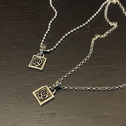 CHROME HEARTS Small Square Vine Necklace - Ball Chain/Pearl Chain