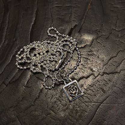 CHROME HEARTS Small Square Vine Necklace - Ball Chain/Pearl Chain