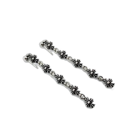 CHROME HEARTS Five Section Cross Flower Earrings