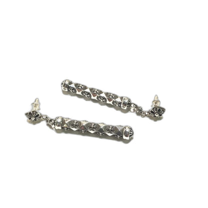 CHROME HEARTS Faceted Cross Cylindrical Earrings