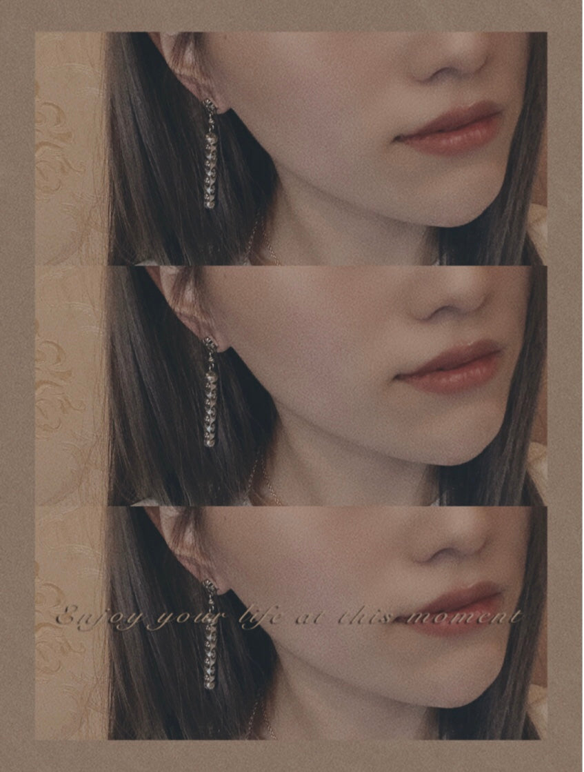 CHROME HEARTS Faceted Cross Cylindrical Earrings