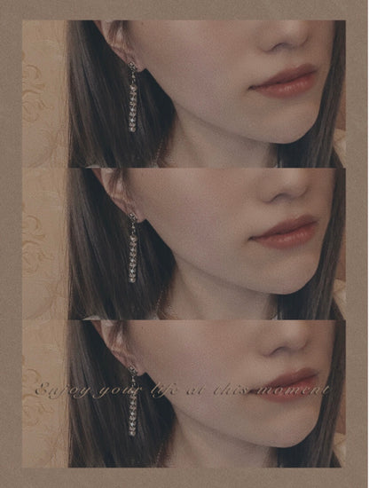 CHROME HEARTS Faceted Cross Cylindrical Earrings