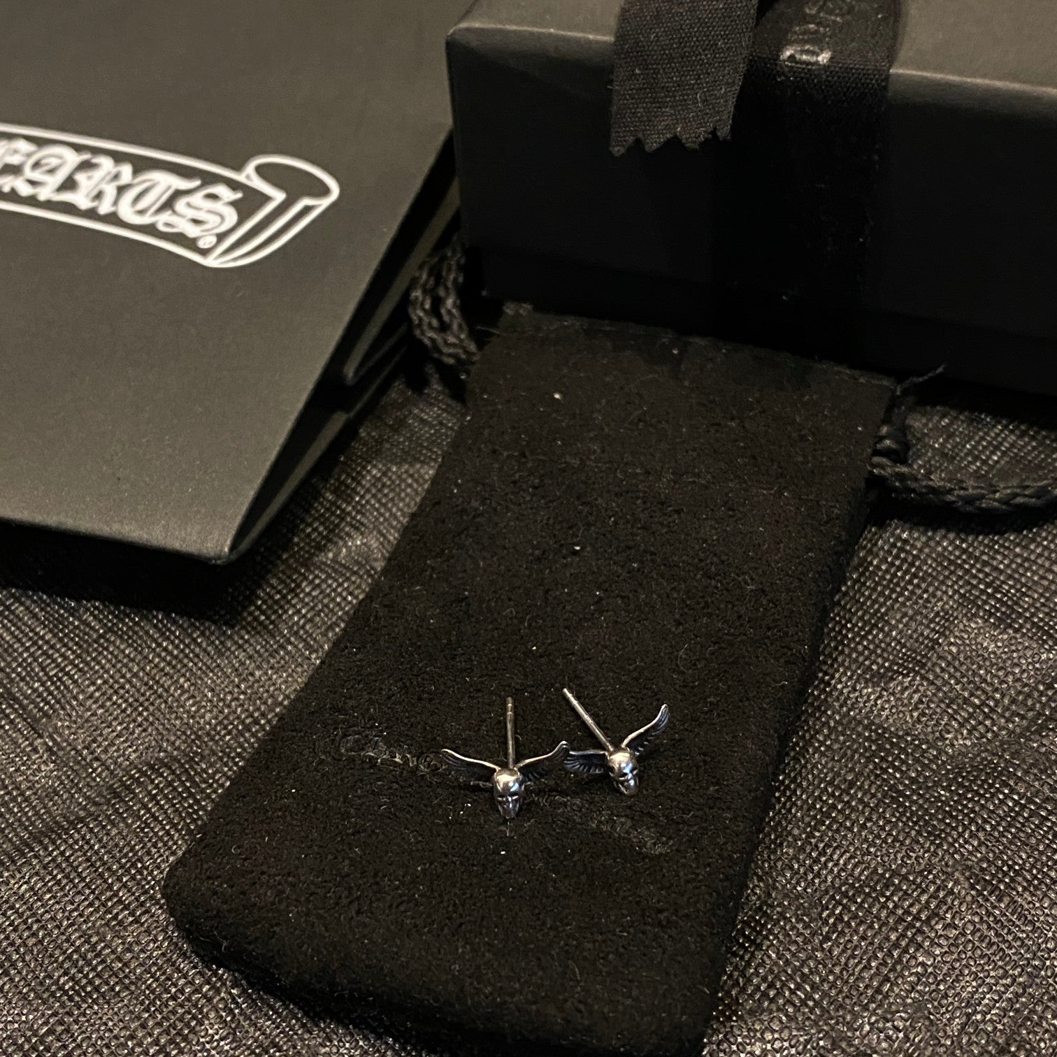 CHROME HEARTS Angel Skull Earrings