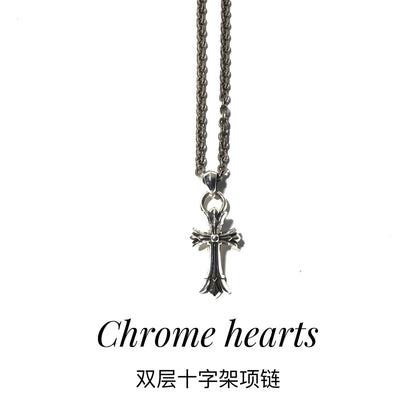 CHROME HEARTS Classic Double Cross Necklace