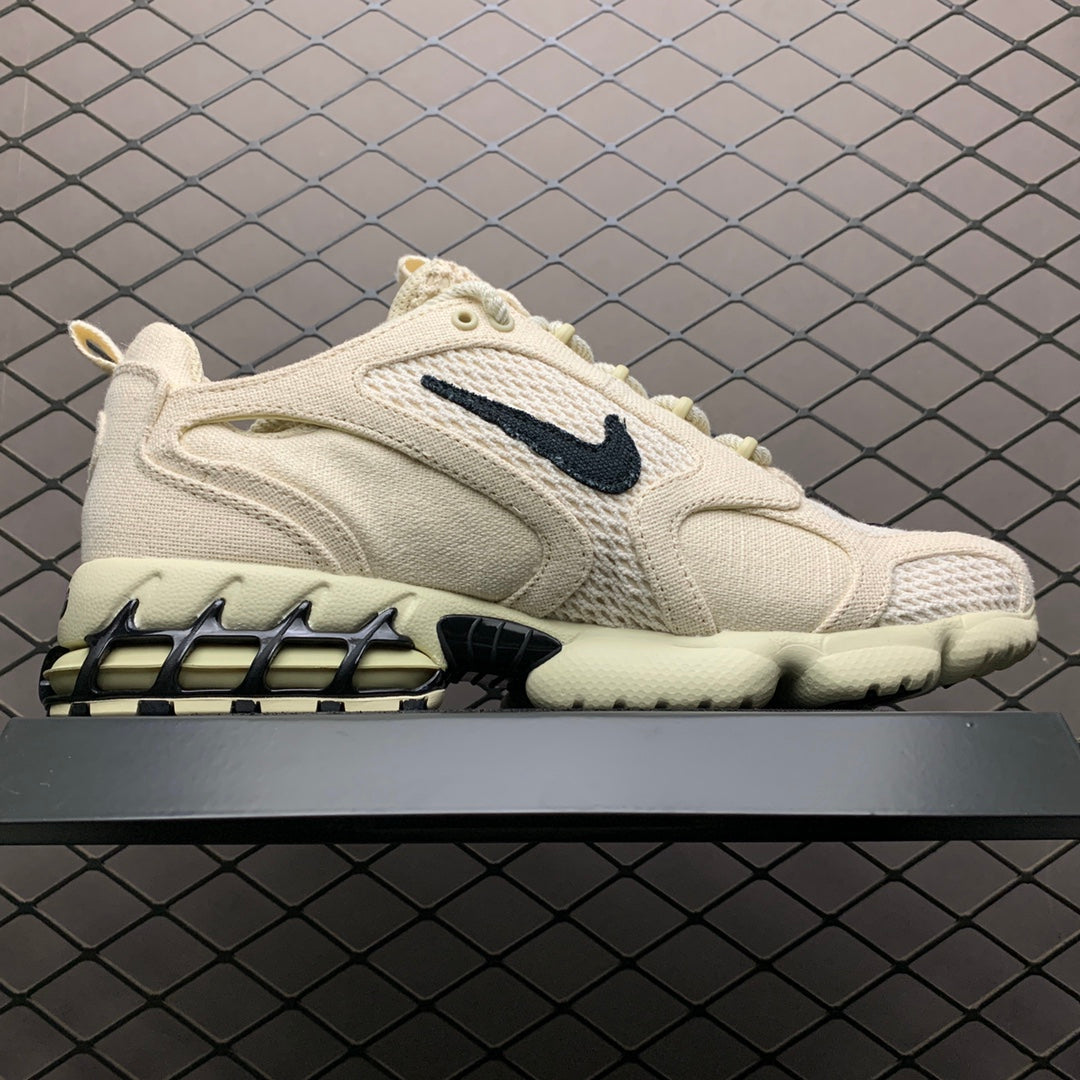 Stussy × Nike Air Zoom Spiridon CG 2 "Fossil/Black"