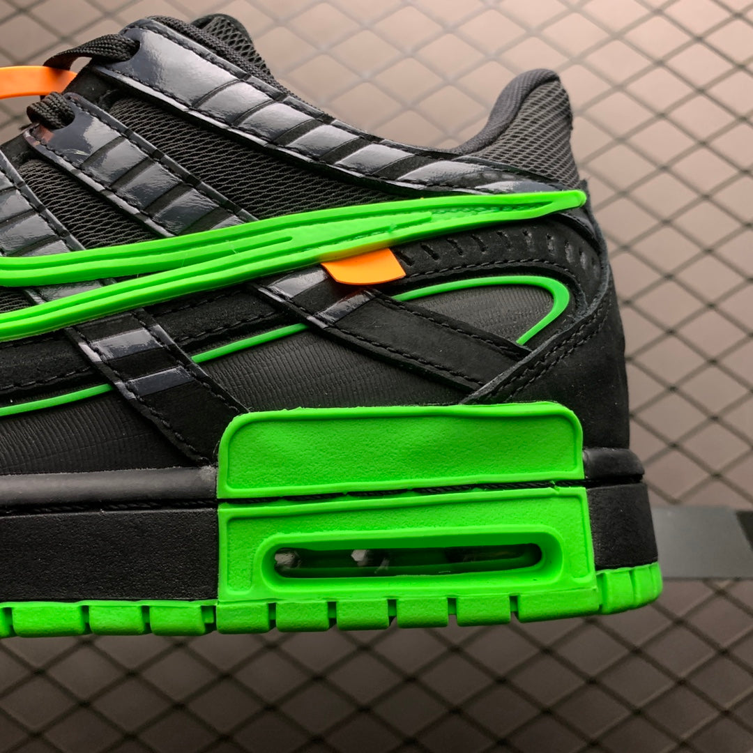 Off-White × Nike Air Rubber Dunk "Black/Green Strike"