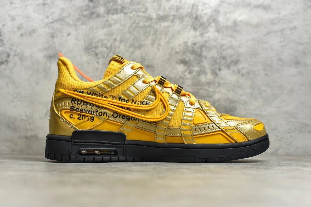 Off-White × Nike Air Rubber Dunk "University Gold"