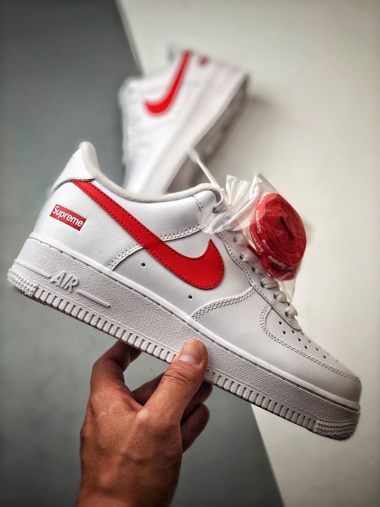 Supreme × Nike Air Force 1 Low China Exclusive "White/Speed Red"
