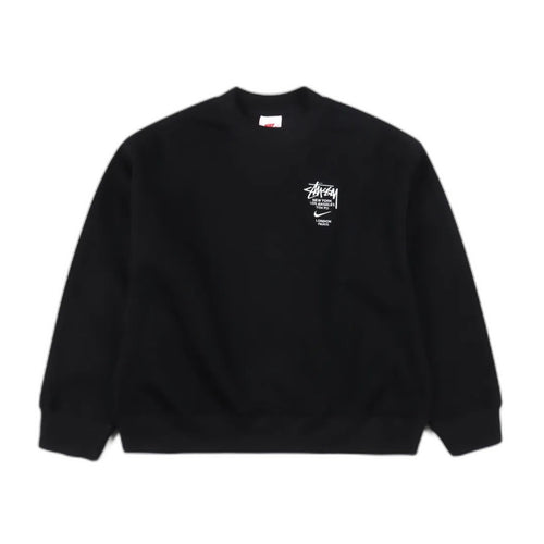 Stussy x Nike Logo Sports Fleece Sweatshirt "Black"