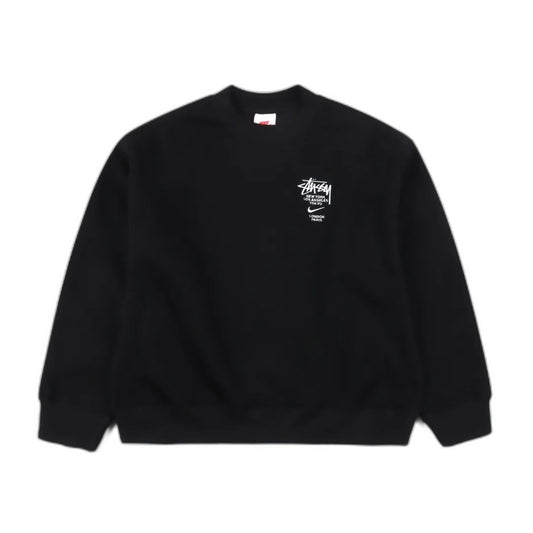 Stussy x Nike Logo Sports Fleece Sweatshirt "Black"
