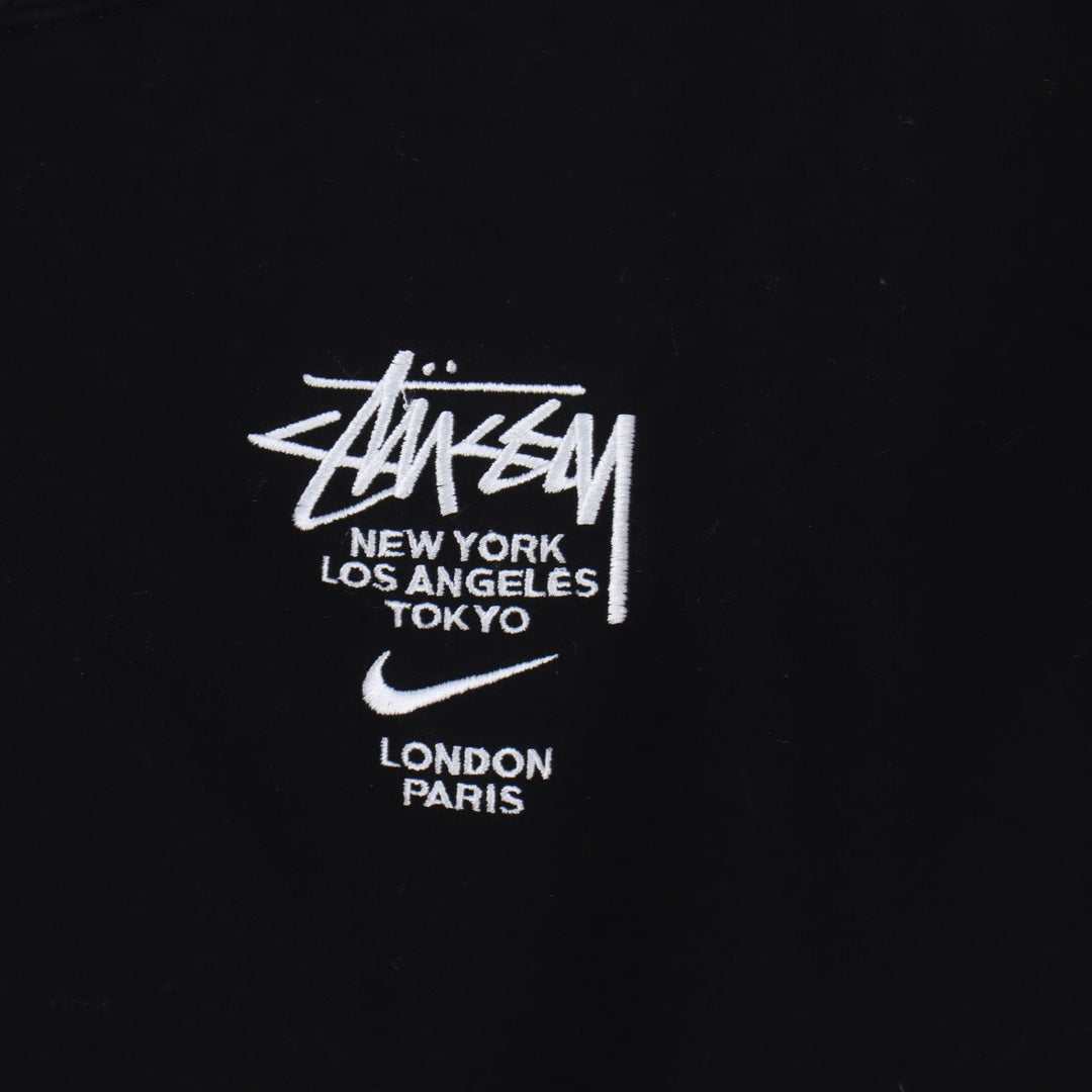 Stussy x Nike Logo Sports Fleece Sweatshirt "Black"