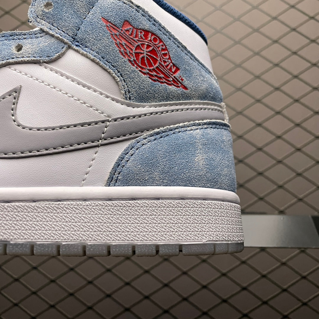 Nike Air Jordan 1 Mid SE "White/Hyper Royal/Red"