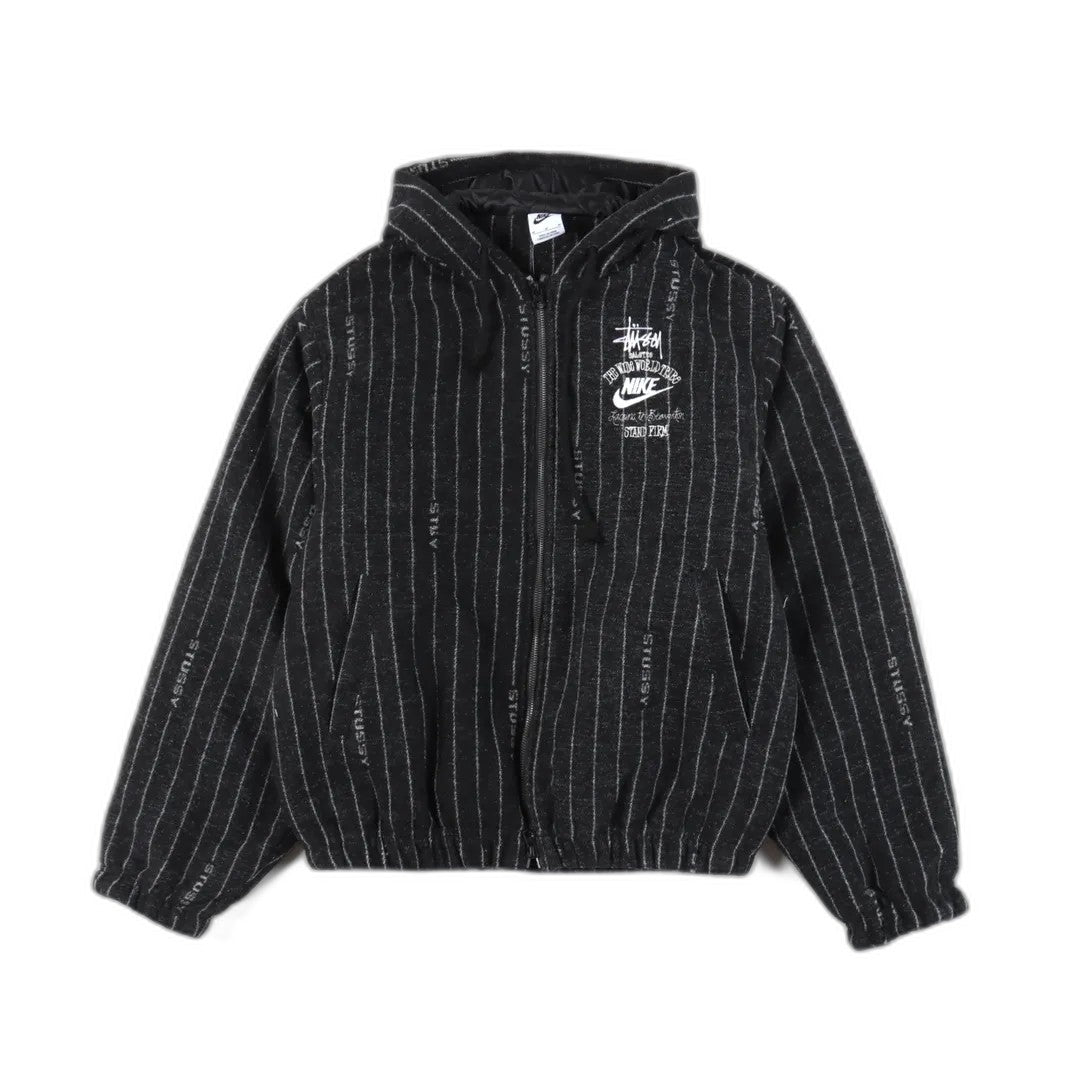 Stussy x Nike SS23 wool striped hooded sweatshirt