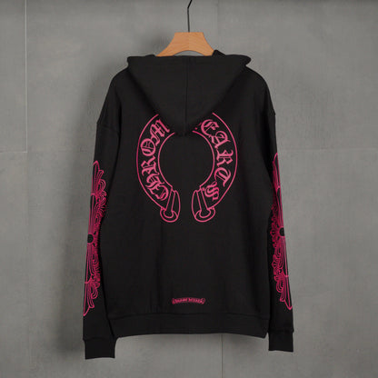 Chrome Hearts Pink Horseshoe Zip Up